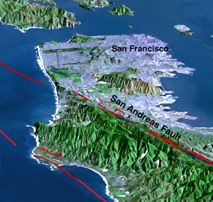 Der San Andreas Graben verläft unter der Stadt San Francisco